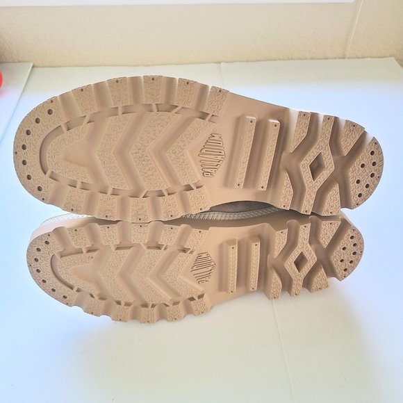 Palladium Workwear Sahara Desert Tan Beige Combat Lace Up Boots W's 10 / M's 8.5 - Picture 9 of 10